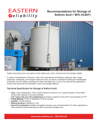 Recommendations for Storage of greater than 80 percent Sulfuric Acid PDF